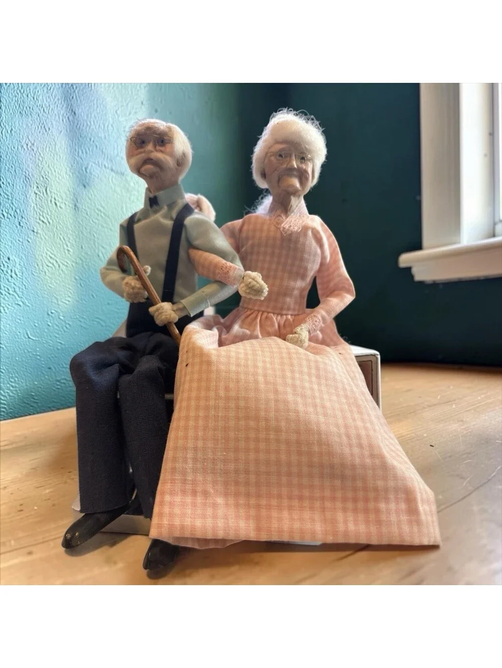 Rena's Vintage Dough Originals Handmade Dolls Grandma Grandpa From the Ozarks